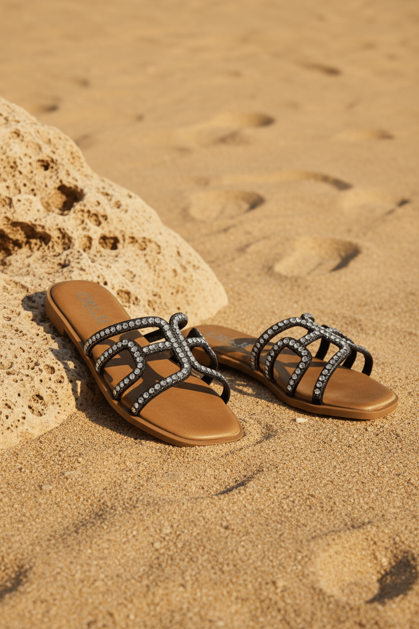 Sandalias Negro Brillos 14496 Slip On Casual de mujer Zoé Brand Costa Rica