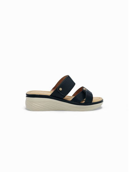 Sandalias Azul Marino Cuña 14672 Doble Correa Slip On Casual de mujer Zoé Brand Costa Rica