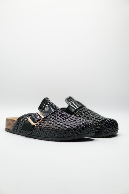 Zuecos Negro Charol 14796 Hebilla Casual de mujer Zoé Brand Costa Rica