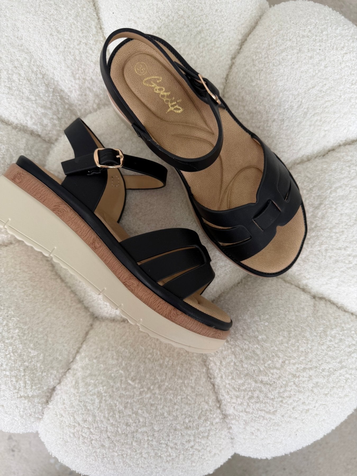 Sandalias Negro Plataforma 14827 Hebilla Casual de mujer Zoé Brand Costa Rica