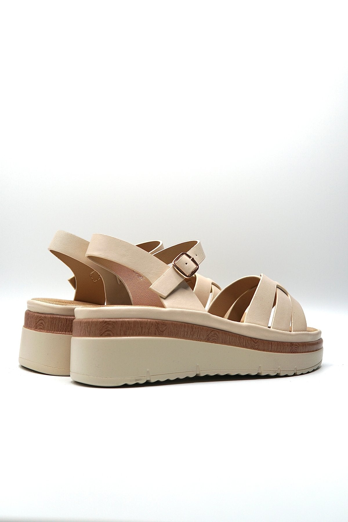 Sandalias Crema Plataforma 14829 Hebilla Casual de mujer Zoé Brand Costa Rica