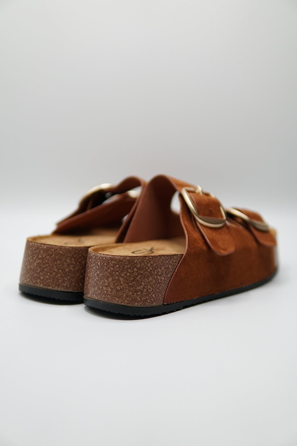 Sandalias Tan Gamuza Plataforma 14874 Doble Correa Hebillas Casual de mujer Zoé Brand Costa Rica