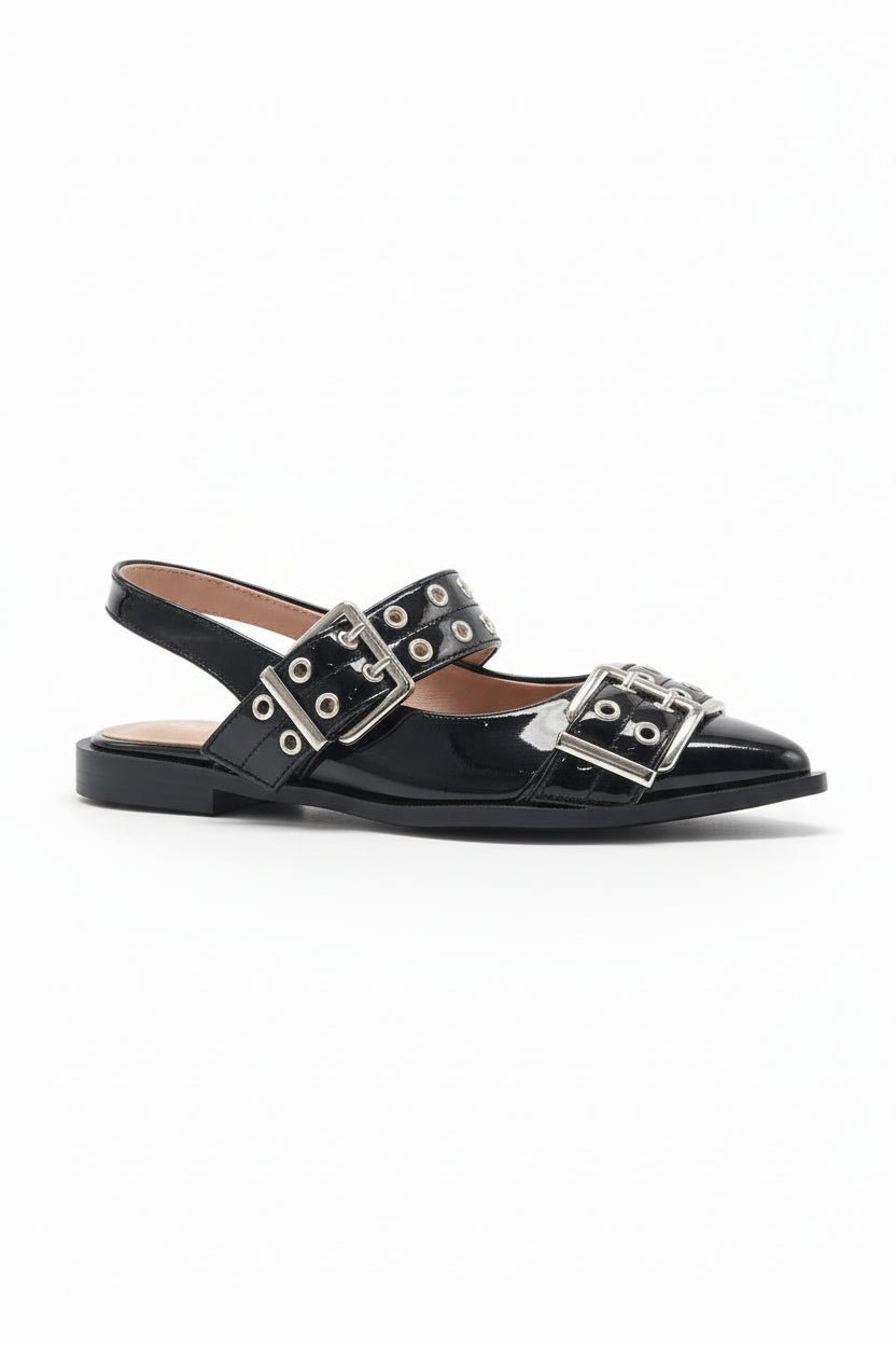 Bailarinas Negro Charol 14093 Hebilla Slingback Casual de mujer Zoé Brand Costa Rica