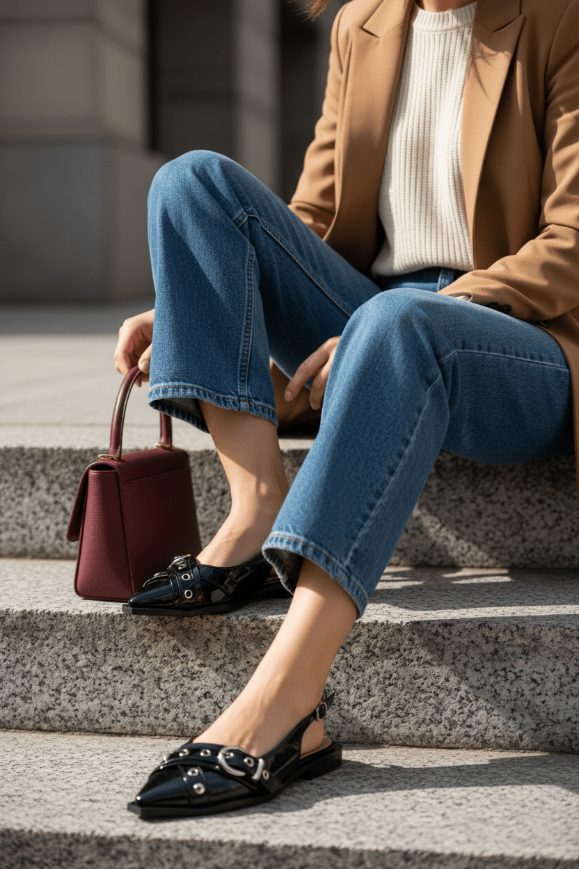 Tacones Negros 14095 Hebillas Slingback Casual de mujer Zoé Brand Costa Rica