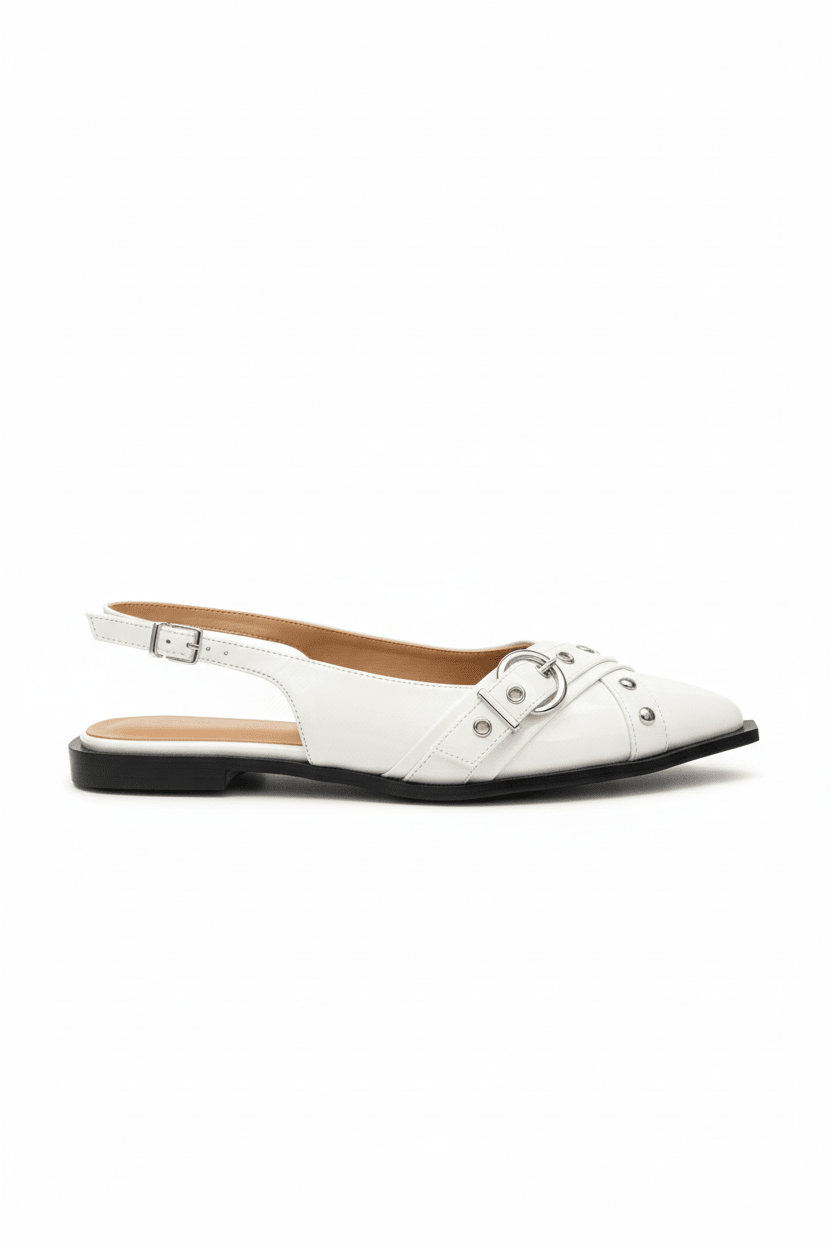 Tacones Blancos 14097 Hebilla Slingback Casual de mujer Zoé Brand Costa Rica