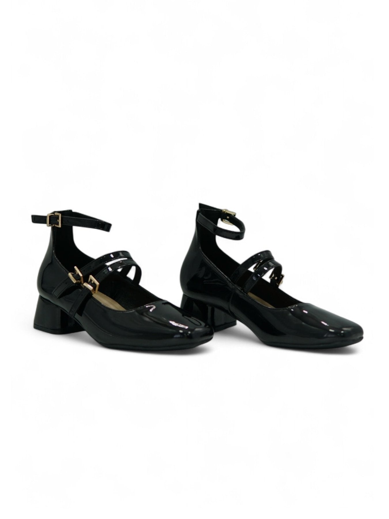 Tacones Negros Charol 14313 Doble Correa con Hebillas Mary Jane Casual de mujer Zoé Brand Costa Rica