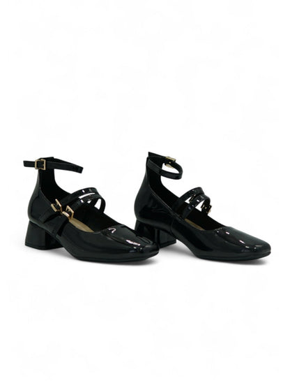 Tacones Negros Charol 14313 Doble Correa con Hebillas Mary Jane Casual de mujer Zoé Brand Costa Rica