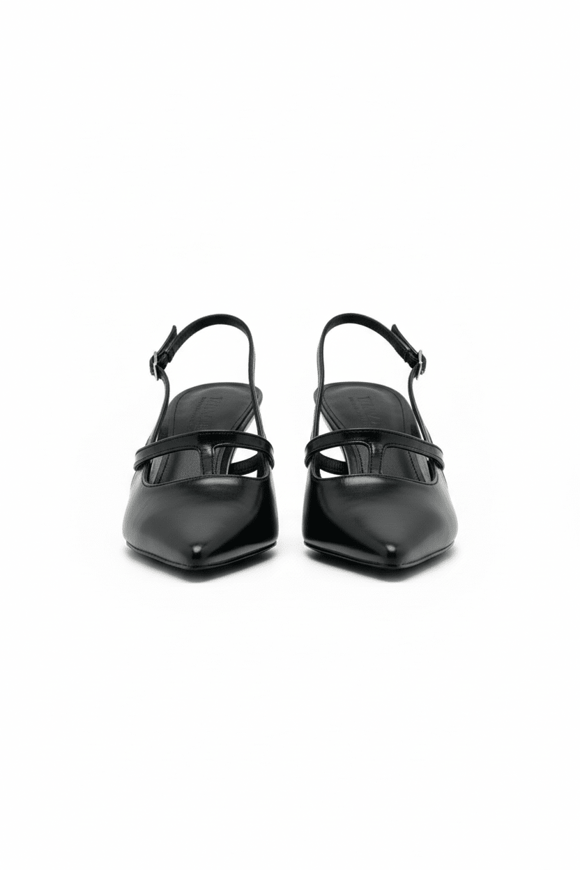 Tacones Negro 14426 Correa con Hebilla Slingback Ejecutivo Zoé Brand Costa Rica