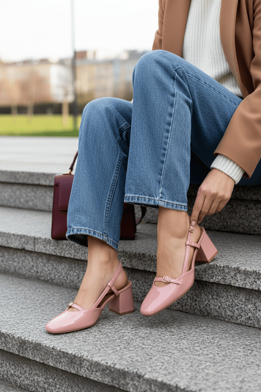 Tacones Nude 14430 - Doble Correa con Hebillas Casual de mujer Zoé Brand Costa Rica