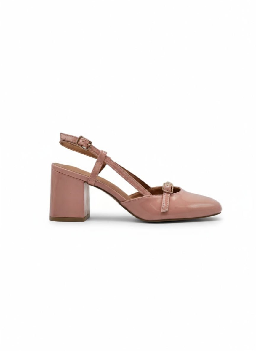 Tacones Nude 14430 - Doble Correa con Hebillas Casual de mujer Zoé Brand Costa Rica