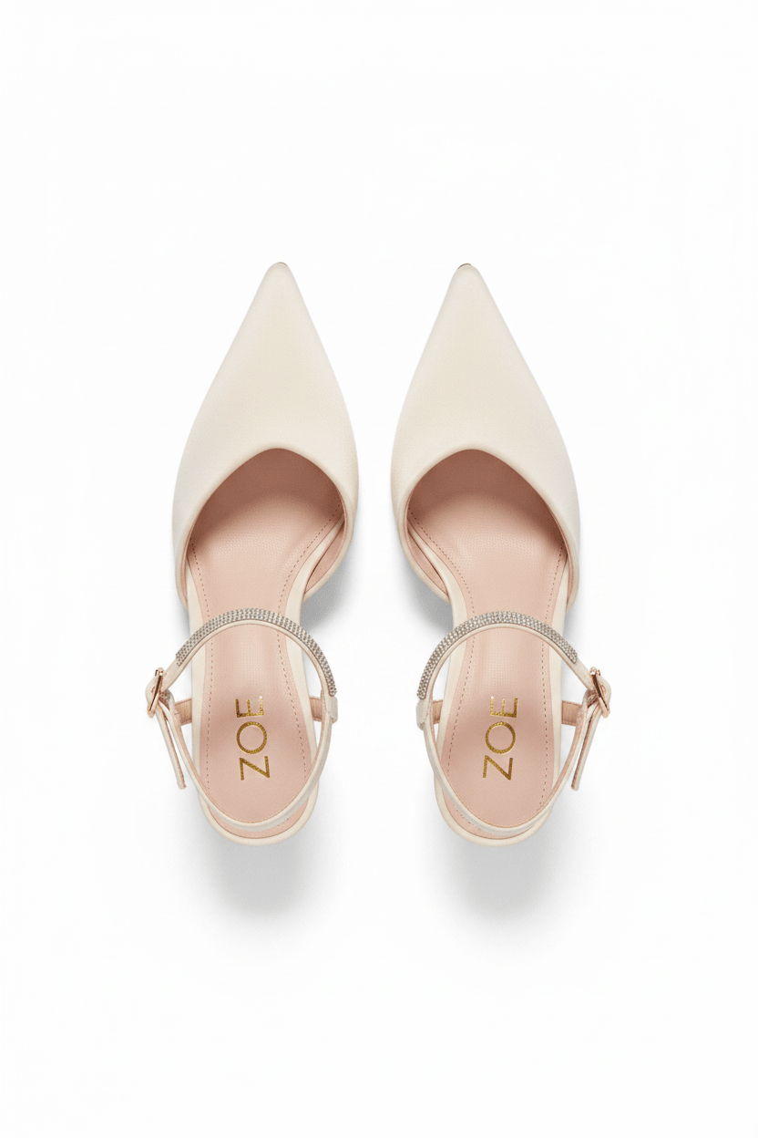 Tacones Beige Brillos 14570 Stilettos Hebilla Ejecutivo de mujer Zoé Brand Costa Rica