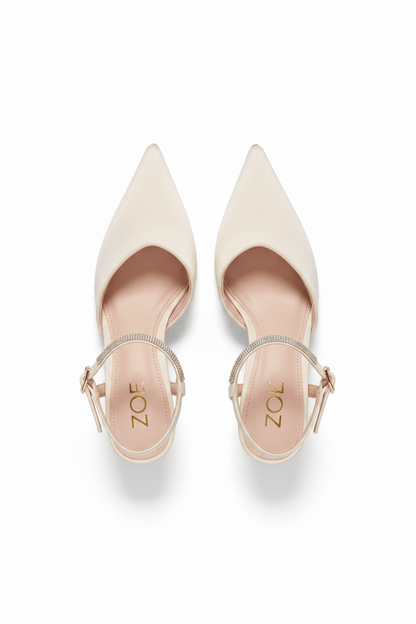 Tacones Beige Brillos 14570 Stilettos Hebilla Ejecutivo de mujer Zoé Brand Costa Rica