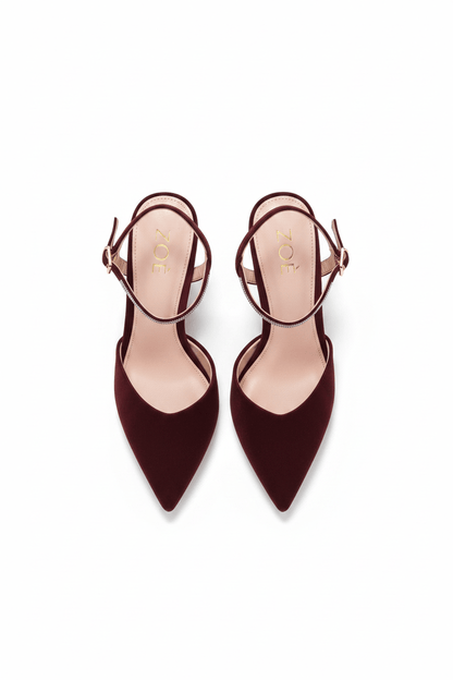 Tacones Burdeos Brillos 14571 Stilettos Hebilla Ejecutivo de mujer Zoé Brand Costa Rica