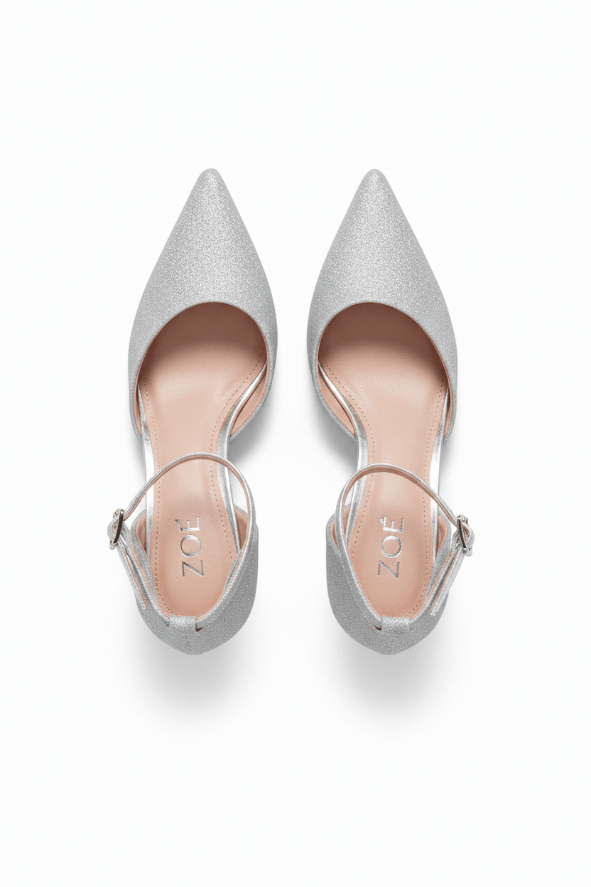 Tacones Plata Brillos 14573 Stilettos Hebilla Ejecutivo de mujer Zoé Brand Costa Rica