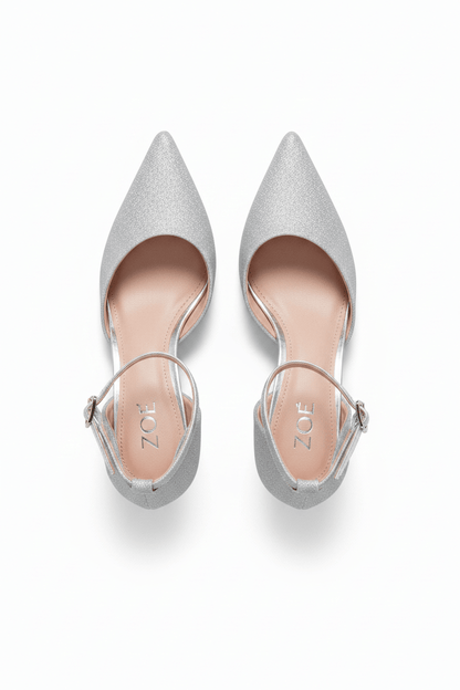 Tacones Plata Brillos 14573 Stilettos Hebilla Ejecutivo de mujer Zoé Brand Costa Rica