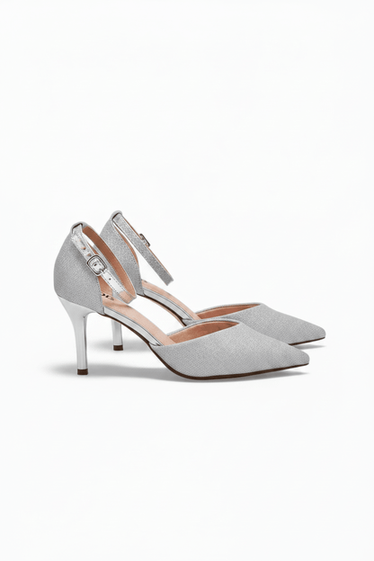 Tacones Plata Brillos 14573 Stilettos Hebilla Ejecutivo de mujer Zoé Brand Costa Rica