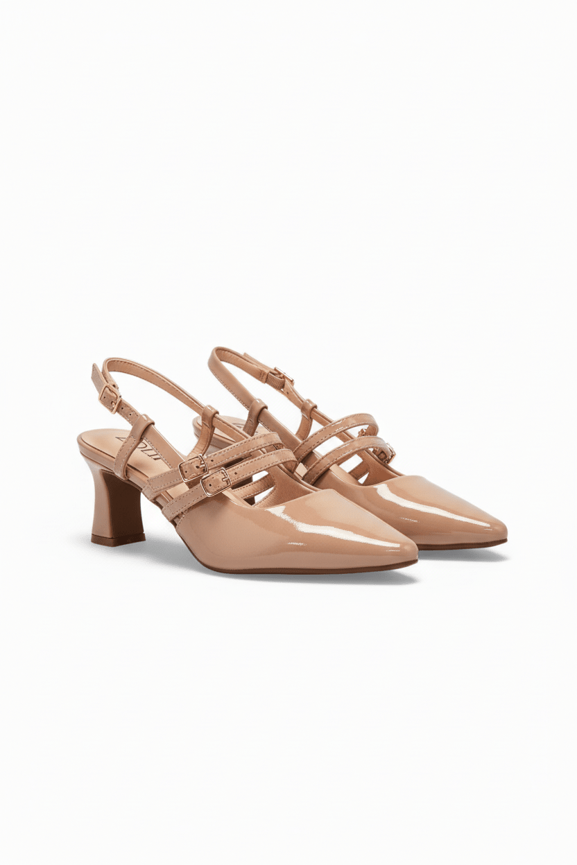 Tacones Nude Charol 14579 Mary Jane Slingback Triple Correa Ejecutivo de mujer Zoé Brand Costa Rica