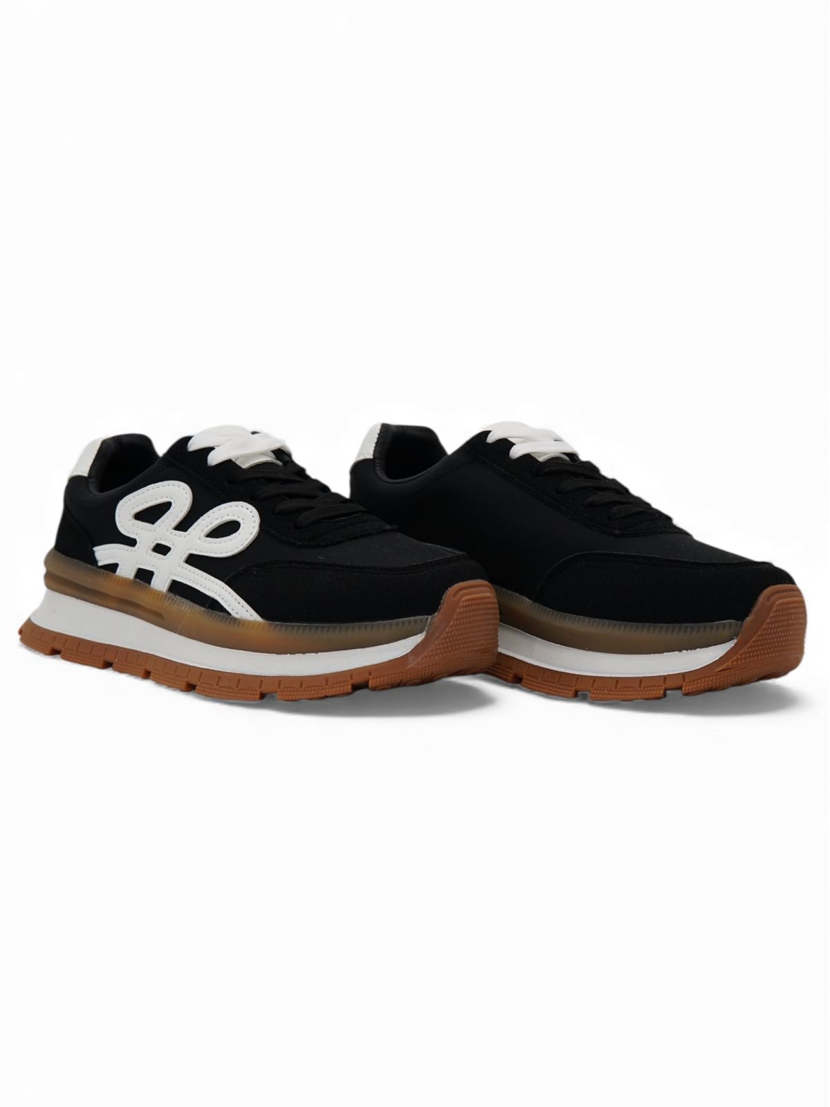 Tenis Negro Plataforma 14435 De Cordones Casual Zoé Brand Costa Rica