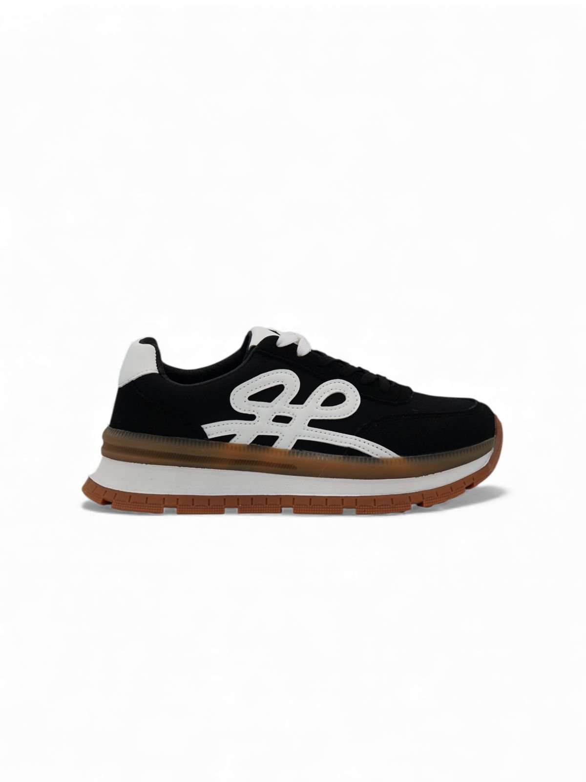Tenis Negro Plataforma 14435 De Cordones Casual Zoé Brand Costa Rica