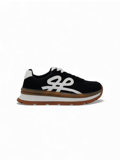 Tenis Negro Plataforma 14435 De Cordones Casual Zoé Brand Costa Rica