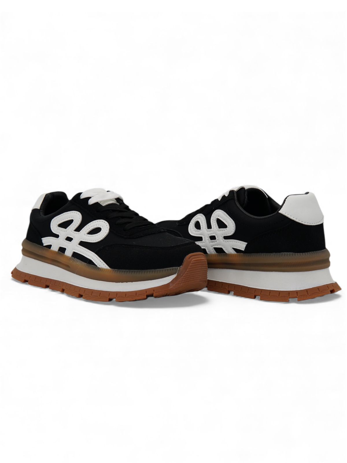 Tenis Negro Plataforma 14435 De Cordones Casual Zoé Brand Costa Rica