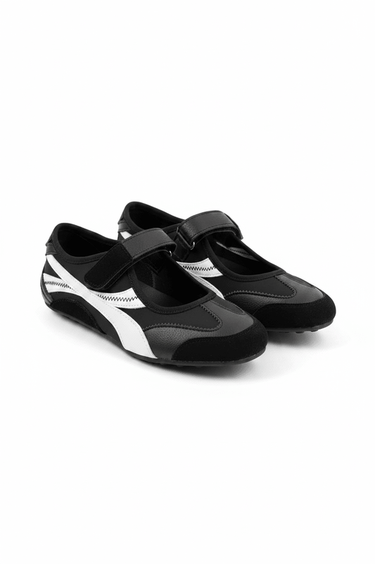 Tenis Negro Blanco Gamuza 14817 Velcro Mary Jane Casual de mujer Zoé Brand Costa Rica