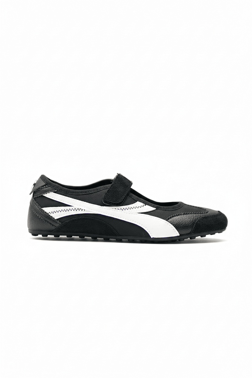 Tenis Negro Blanco Gamuza 14817 Velcro Mary Jane Casual de mujer Zoé Brand Costa Rica