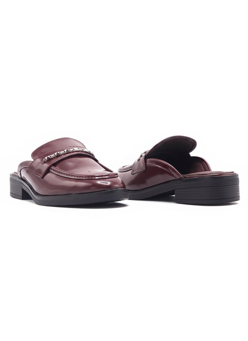 Zuecos Vino 14075 Cuero Genuino Slip On Casual de mujer Zoé Brand Costa Rica