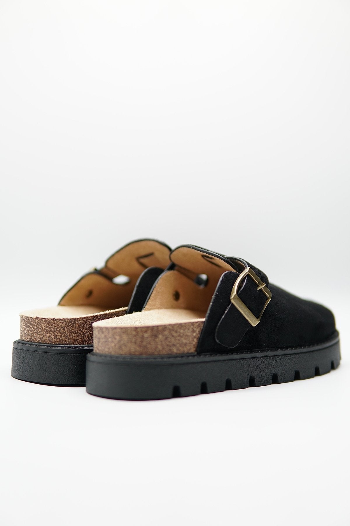 Zuecos Negro Gamuza 14860 Plataforma Hebilla Casual de mujer Zoé Brand Costa Rica